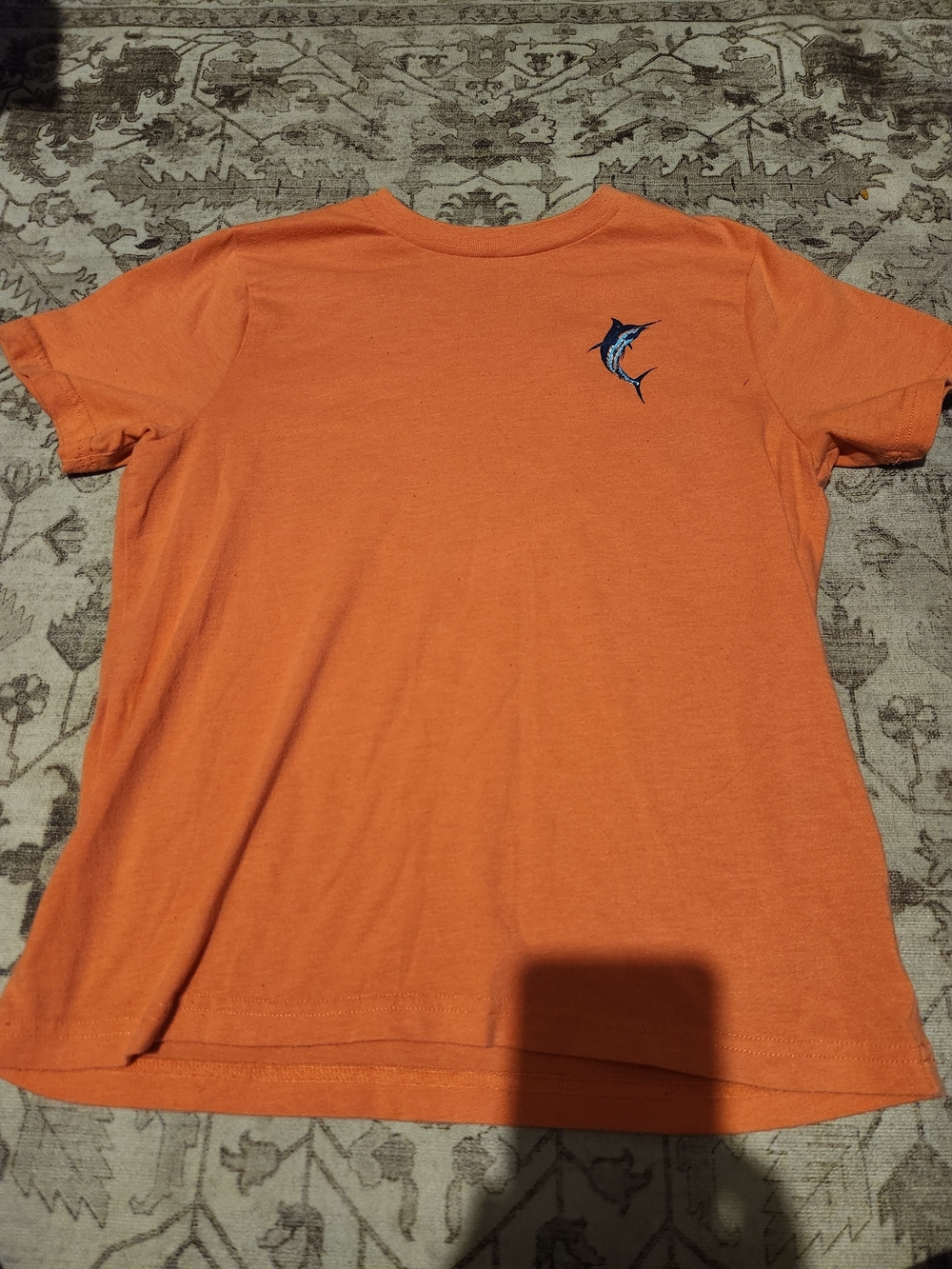 J. Khaki Orange Short Sleeve Tee with Marlin Embroidery